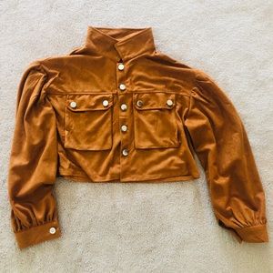 Cropped Brown ROMWE Jacket
